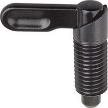 Kipp 03099-0610A7 Steel Cam Action Indexing Plunger Style C Inch Black Oxide Finish 10 mm Lockin, 1, 3/4-10