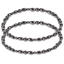 게르마목늄목걸이 미세전류 일본자석 운동선주 혈액순환 원적외선 자석 음이온 목걸이 자기 적철광 체중 감량 for couple black gallstone 돌 페르시 for 건강, 2pcs 마그네틱 앵클릿