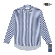 [니] [NII] 남성 오버핏 스트라이프 레이어드 셔츠_NNXNLVF8456