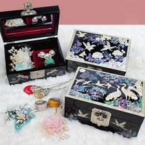 {레오넬} 칠기 직보석함(대) 자개함 나전칠기 전통 보석상자 혼주 선물상자 악세사리 보관함 외국인 친구선물 바이어선물, 4번. 칠기 직보석함 (대) - 목단 (흑)