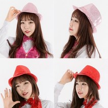 축제 파티 무대 반짝이 신사모자, 반짝이신사모자 그린