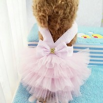 강아지 애완 동물 개 옷 여름 개 의상 슬링 달콤하게 공주님 드레스 테디 파티 생일 장식 작은 개 나비 매듭 드레스, 스타일 A, XXL