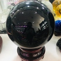 천연원석 수정구슬 홈 인테리어 천연 수석 자수정 호안석 흑요석 50-200mm 구체 대형 수정 구슬 치유 돌 + 받침대, 7cm