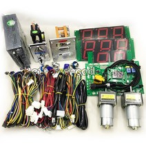 오락실 농구게임기 이동식 가정용 오락실용 실내 DIY 아케이드 농구 게임기 PCB 마더보드 전체 키트 전선 하네스 전원 공급 장치 동전 수락 자 티켓 디스펜서 포함, [01] 1 player