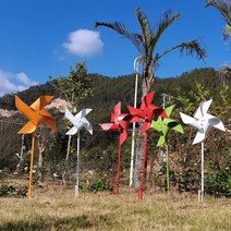왕 철제 바람개비 바람게비 정원 조경용 야외 옥상 대형, I