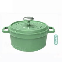 닝타우스 화려한 법랑 냄비 20cm 24cm 원형 주물냄비, 모카그린