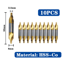 Hss 결합 센터 드릴 ti-코팅 60도 카운터 싱크 앵글 비트 세트 6pcs 1.0-5mm 금속 센터링 드릴 비트 선반 w6542 m35 426, a3.5(8mm) 코발트