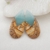 비즈공예 원석 준보석 천연석 아마존 그림 재스퍼 귀걸이 비드 35x17x5mm 9g 패션 주얼리 이동 액세서리, 한개옵션0