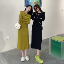 [스피드] 올봄 슬림 가슴 펀칭 니트 원피스녀
