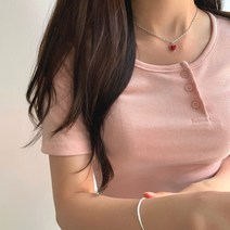 실버925 실버목걸이 빈티지 하트 샹달체인 목걸이