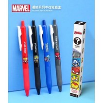 핫토이아이언맨 마크85 스파이더맨 디즈니 애니메이션 펜 타노스 프레스 젤 블랙 어벤져스 아이언맨 캡틴 아메리카 만화 학생 선물 0.5mm, [01] WHITE, [01] Random 1pcs