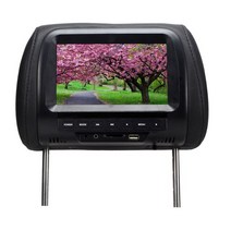 후석모니터 카니발 후석 모니터 리어 헤드레스트 뒷좌석 7 인치 tft led 스크린 비디오 플레이어 범용 자동차 머리 받침 베이지그레이블랙 av usb sd mp5 fm 내장, 검은색