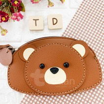 td 토단 취미키트 가죽 동물 미니 파우치-곰 바느질가죽파우치, 단품