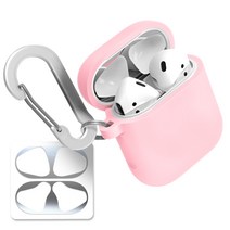 슈퍼디비전 에어팟 실리콘 젤리 키링 케이스 + 철가루방지스티커 + 카라비너, 브러셔