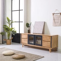 러스트 고무나무원목 1600 TV다이 거실장