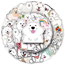 귀여운 강아지스티커 리무버블 핸드폰 노트북 캐리어 감성꾸미기 인스 도무송, 사모예드