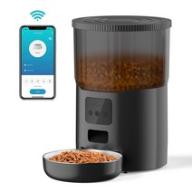 YAPOGI 스마트폰 연동 자동급식기 4L, WIFI, 블랙