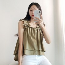 바보사랑 활용만점잇템 이중프릴 플레어 나시 블라우스(bl721).드레스날다