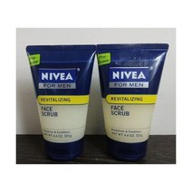 모공크림 2팩 Nivea for 남성 리바이탈라이징 Face 스크럽 4.4 온스(1온스=약30g) Pre Shave Conditions Energy