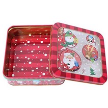 TENDYCOCO Christmas Tinplate Candy Box Metal Tin Gift Storage Containers Xmas Holiday Party Supplies, 1