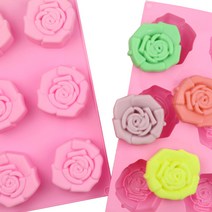 실리콘 몰드, 큰장미6구(실리콘몰드0083)