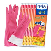 마미손 고무장갑 골드(L) 대형 10입 천연라텍스장갑, 대(L)