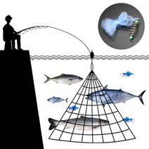 낚시그물 낚시뜰채 multi size fish net trap mesh luminous, 3-3.25kg 생선