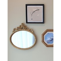 엔틱 골드 리본 타원 벽거울 벽장식 프렌치풍 벽걸이소품