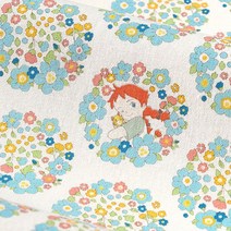 [러브원단] 안녕앤원단]코튼린넨 써클플라워 4color, 민트