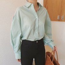 몽글리다 아사면 루즈핏 퍼프 셔츠 3color 여름 긴팔 블라우스 빅사이즈 국산