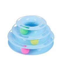캣폴 베란다펫도어 원목캣타워 캣타워DIY 대화 형 타워 고양이 장난감 턴테이블 롤러 공 새끼 티저 퍼즐 트랙 애완 동물 훈련 용품 액세서리, [04] Blue