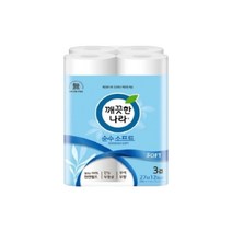 깨끗한나라 3겹 순수 소프트 화장지 30m, 12롤, 1팩