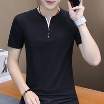 ROVOG 여름 남성 반팔 티셔츠 남장 브이넥 티셔츠