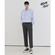 드로우핏X깡스타일리스트 원턱 밴딩 테이퍼드 슬랙스 그레이 드로우핏 x KKANG STYLIST ONE-TUCK BANDING TAPE레드 SLACKS