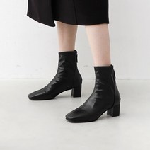 사각코 블럭굽 미들힐 백지퍼 앵클부츠(5.3cm) 9187