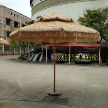 접이식 초가 밀짚 볏짚 파라솔 지푸라기 하와이 제주도 라탄 오두막 정원 전원주택 야외 놀이공원 그늘, 단일사이즈, R_우드 더블 3m 사각받침 O