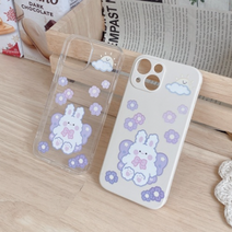하유 귀여운 천사 토끼 아이폰 케이스 아이폰 7 8 7+ 8+ X 11 12 13 14 미니 플러스 프로 맥스 핸드폰 케이스 아이폰 보호 인싸 투명 젤리 폰케이스