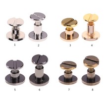 가죽 공예 벨트 지갑용 스크류 네일 리벳솔리드 황동 네일 리벳 나사 천 단추 장식 네일 DIY 스크랩북20 개, [01] Gold 5mm