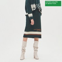 베네통 레터링 자수 니트 스커트 BASKA2161 KA