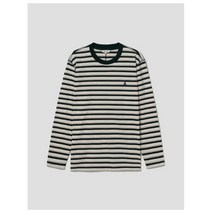 빈폴 22FW[BC2741C01M]그린 코튼 스트라이프 긴팔 티셔츠