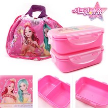 시크릿쥬쥬 별의여신 2단도시락 여아 어린이 유아 소풍 김밥 도시락통 가방 세트