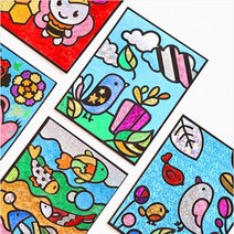 ABC문구 [민화}포일 아트 세트 만들기 꾸미기 팝아트 동물 캐릭터 크리스마스, 3. 동물캐릭터 포일아트 (숲속새), 1개