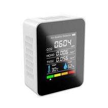 이산화탄소 측정기 경보기 CO2 공기질 실내공기CO 새집 탄소 일산화탄소 가정, 화이트 밴드 와이파이 적외선 센서