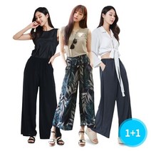 [핑크스타] 1+1 여름 여성 COOL 와이드 밴딩팬츠/통바지/와이드팬츠/꽃무늬바지/여름바지/쿨바지/쿨링팬츠