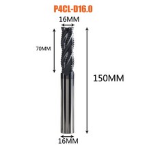 밀링커터 솔리드 초경 황삭 엔드 밀 4 플루트 cnc 밀링 커터 비트 라우터 비트 50, P4CL-D16.0