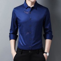 린넨 셔츠 남성 클래식 남자 빅사이즈 긴팔 실크 정장 와이셔츠 봄가을 출퇴근