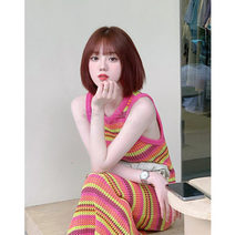 하와이 옷차림 여름 바스락 원피스 냉장고 롱비치 결혼식 복장 여성 부드러운 줄이는 허리