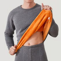 발열내복 기능성내의 보온 속옷 세트 남성용 겨울 상의 긴 바지 추운 날씨에 따뜻한 o넥 가을 옷 바지 방한 의류