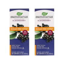 네이쳐스웨이 삼부커스 스탠더다이즈드 엘더베리 슈가프리 시럽 4 fl oz (120 ml) [2통] Sambucus Standardized Elderberry