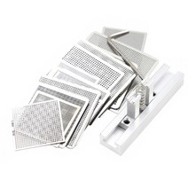 27 PC 스틸 메쉬 노트북 칩 플럭스 BGA Reballing 스텐실 템플릿 키트와 유니버설 Reball 역, 하나, 은